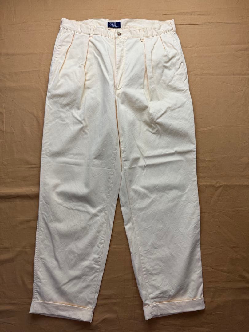 USA製　ラルフローレン　チノ　初期タグ　チノパン　イエロー　2タック　polo