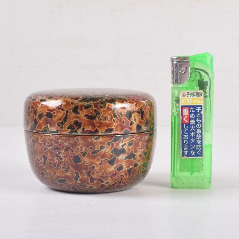 茶道具　若狭塗　津軽塗　金虫喰塗　棗　共箱　V　8372