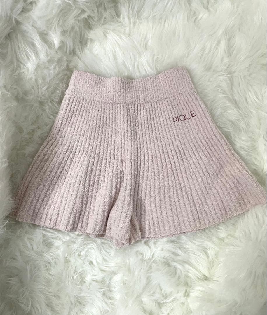 新品 ジェラートピケ チェリージャガードプルオーバー リブフレアショートパンツ