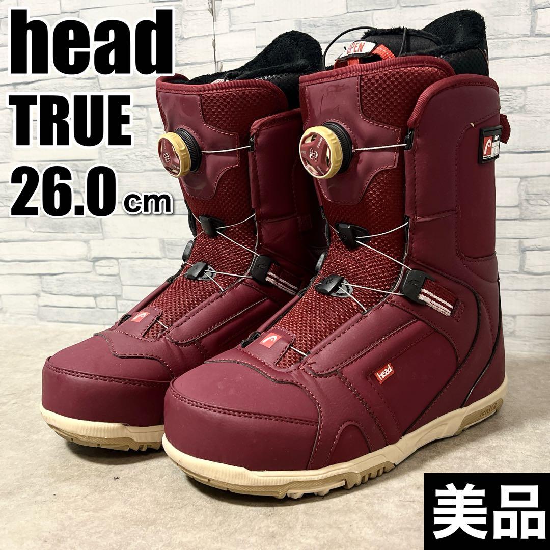 美品 ヘッド スノーボードブーツ TRUE BOA 26.0cm ワインレッド