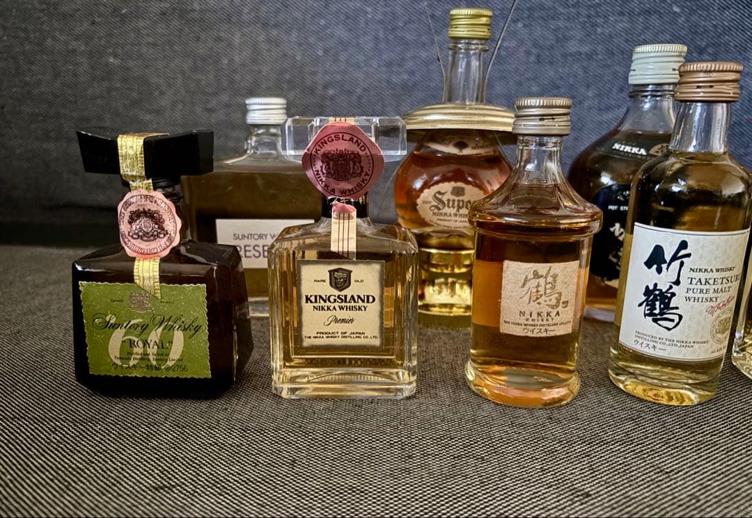 ニッカウヰスキー　鶴　G&Gなど　国産ウイスキー古酒　ミニボトル10本セット