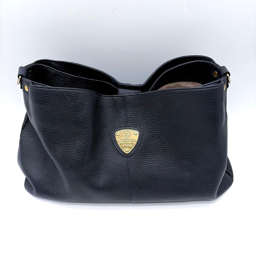 【ATAO】エルヴィ 2way ショルダーバッグ ハンドバッグ ネイビー シボ革