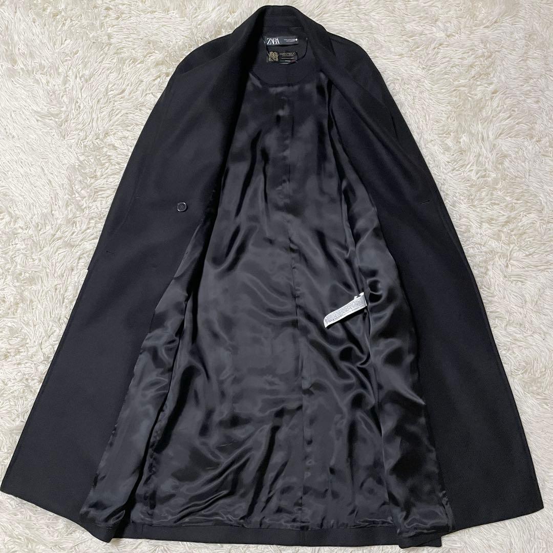 【S】ZARA ザラ MANTECO ダブル チェスターコート ブラック