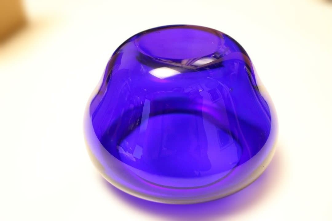 瑠璃香炉　ガラス香炉　ガラス工芸　建水