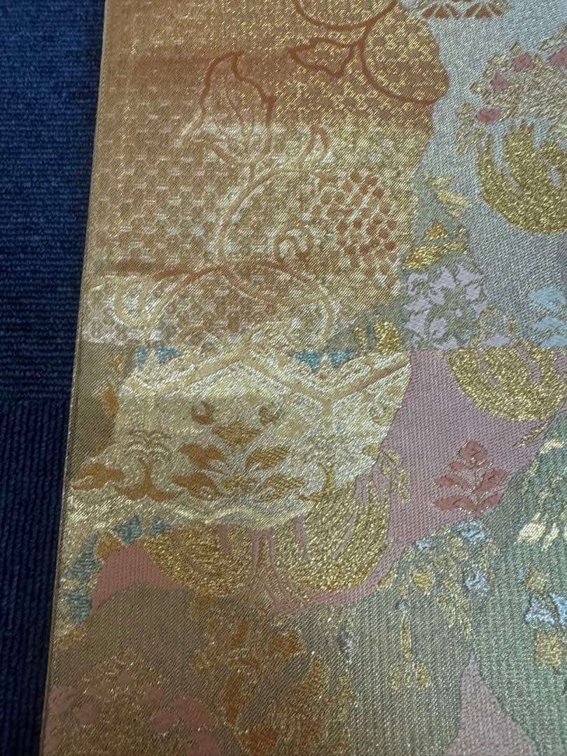 1936 袋帯 古代彫金紋  西陣織   金糸　高級上質上品　約440cm未使用