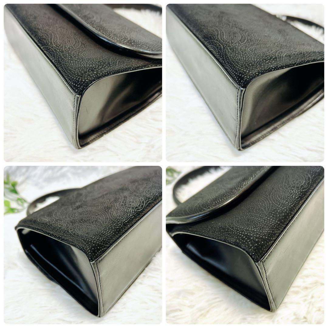 【良品】印傳屋　フォーマルバッグ ブラックフォーマル ペイズリー柄 冠婚葬祭