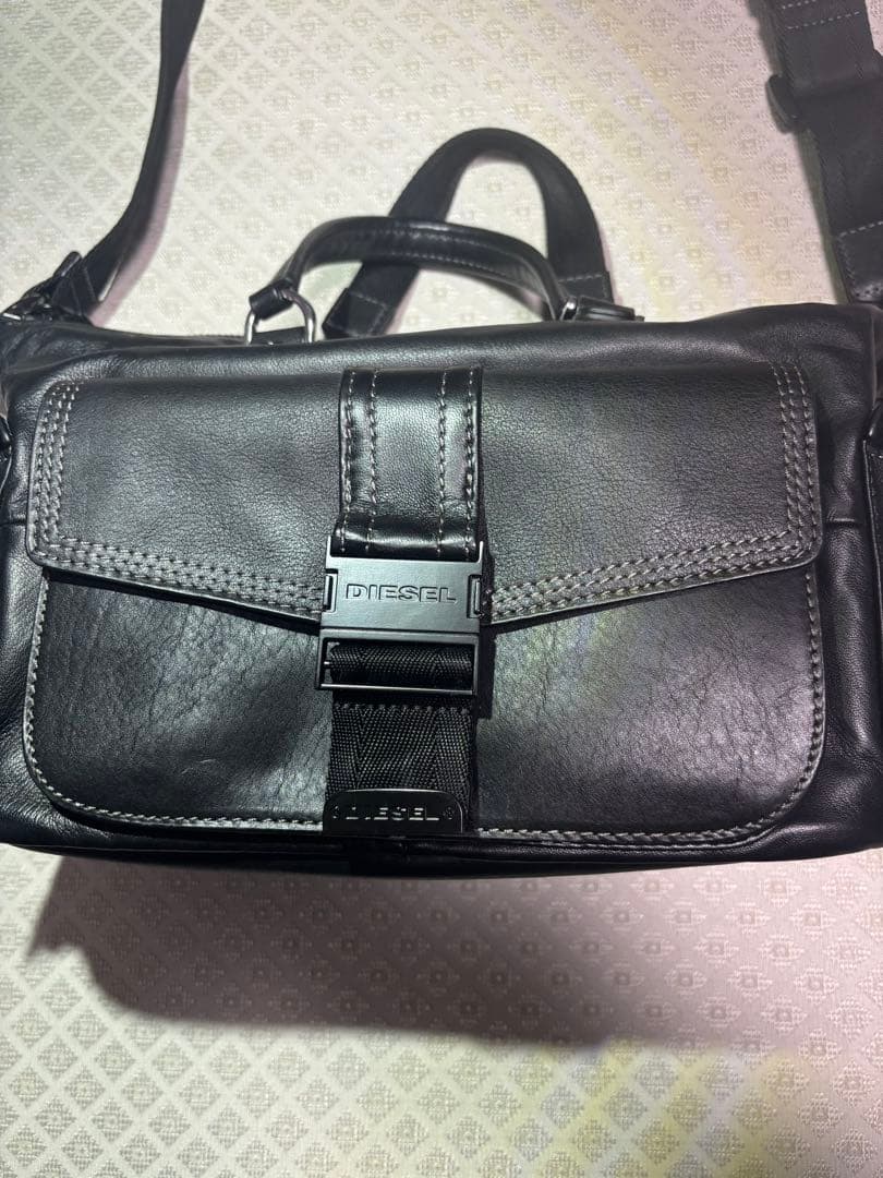 DIESEL ブラックレザー ショルダーバッグ2ｗａｙ