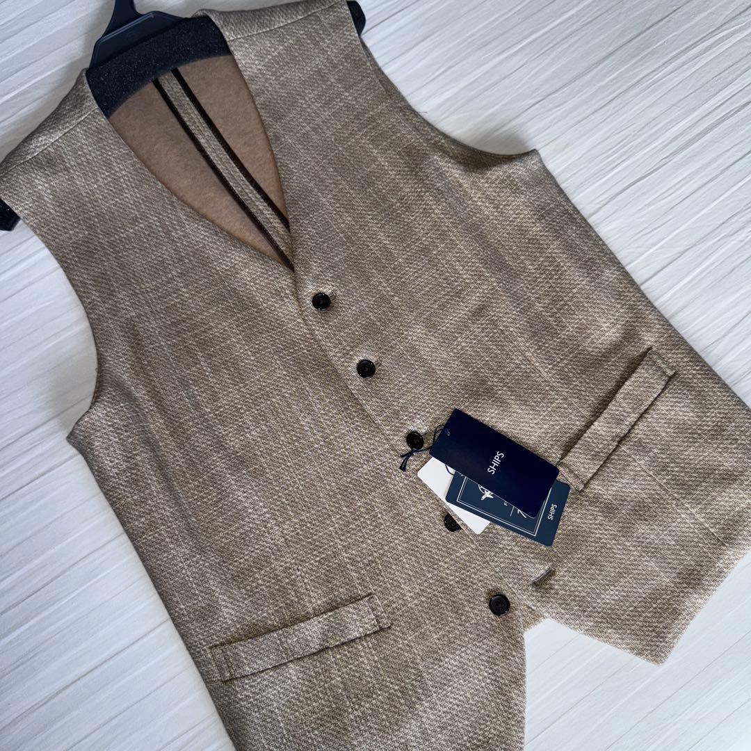 【新品希少】SHIPS シップス ベスト ジレ ベージュ