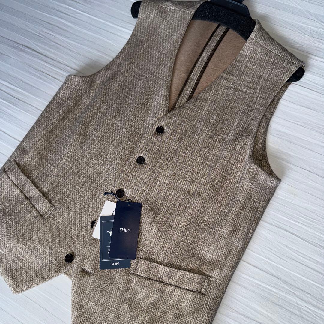 【新品希少】SHIPS シップス ベスト ジレ ベージュ