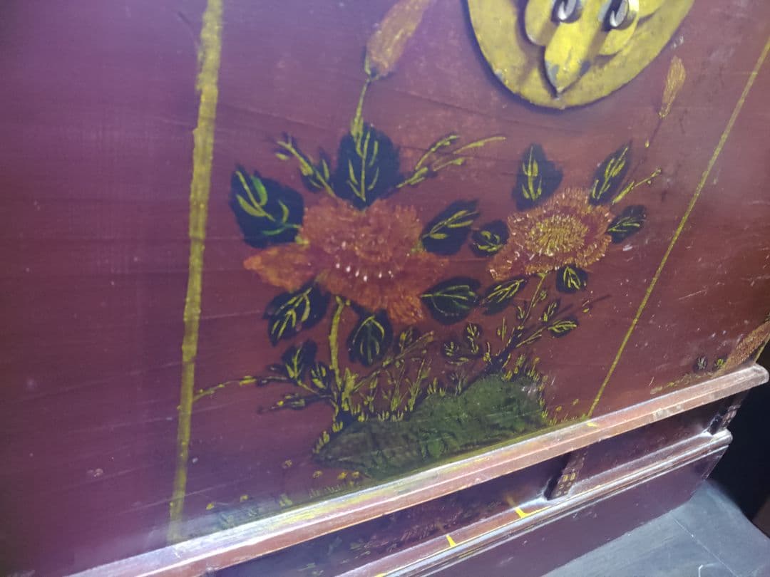 木箱　宝箱　時代　大型　希少　大正　レトロ　アンティーク　棚　骨董　収納　台