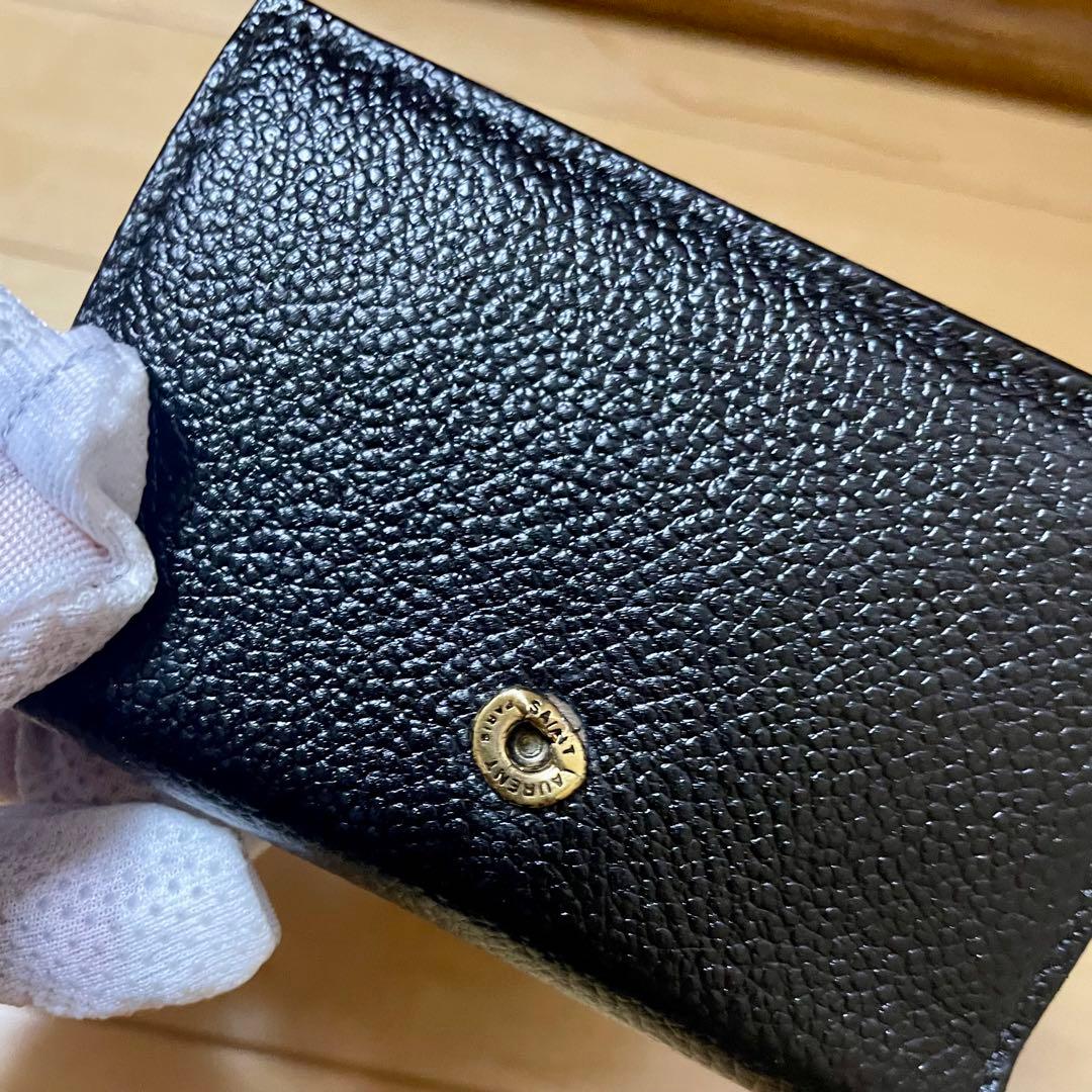 SAINT LAURENT ミニ 三つ折り財布 YSL レザー