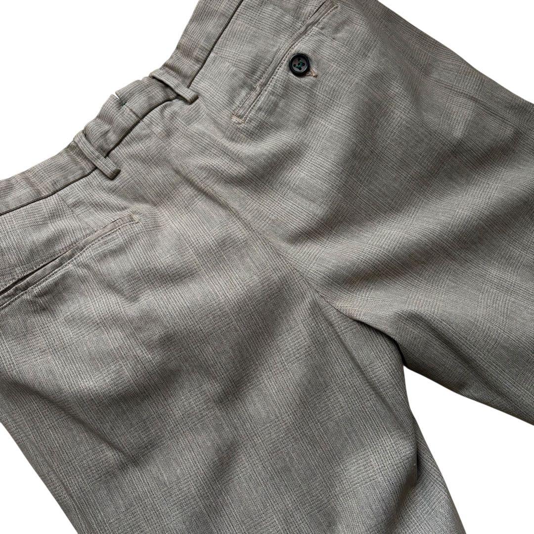 新品未使用/3.5万円/BERWICH/フェードベージュグレンチェックパンツ