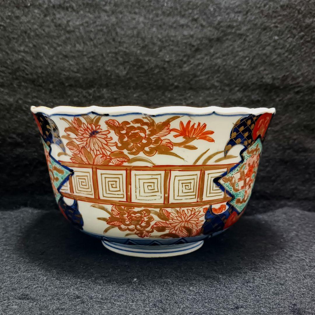 Y2802 古伊万里 富貴長春 金彩色絵 鉢 直径14㎝　FF