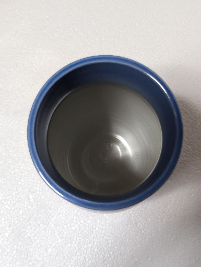 中田一於 釉裏銀彩 花生 淡青 九谷焼 匿名配送