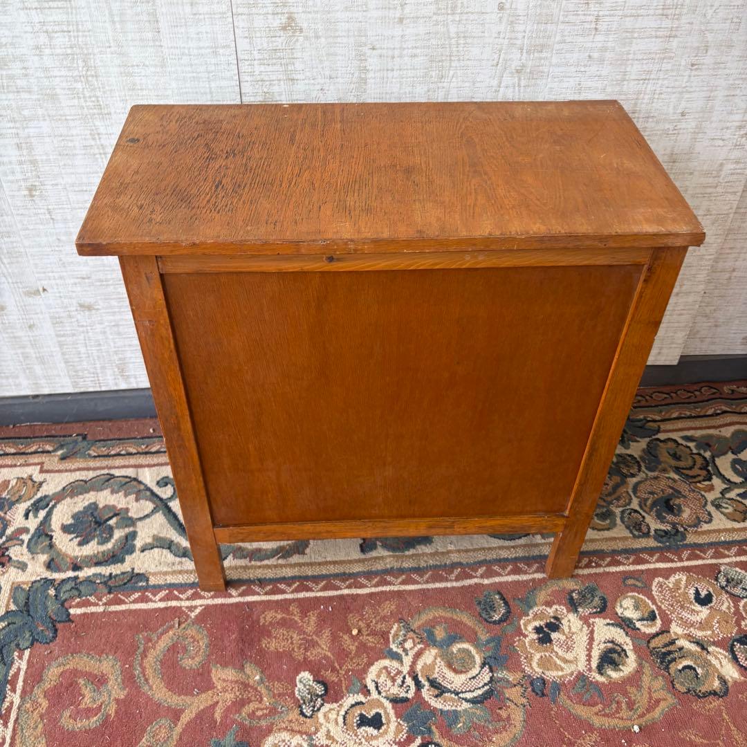 昭和レトロ アンティーク 古家具 無垢材 木製チェスト 4段 タンス 脚付き