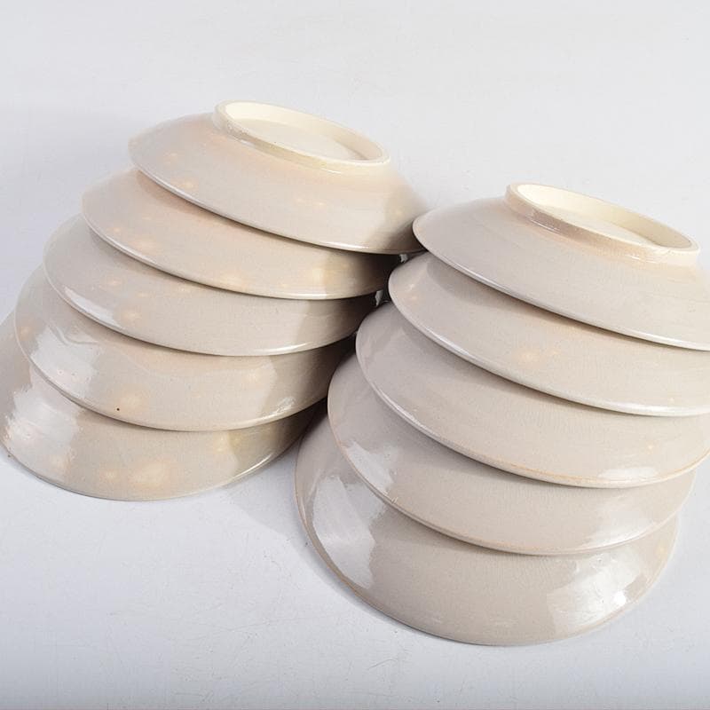 和食器　犬山焼　犬山本窯　染付　文字文　銘々皿　十客　時代箱付　C　R9356B