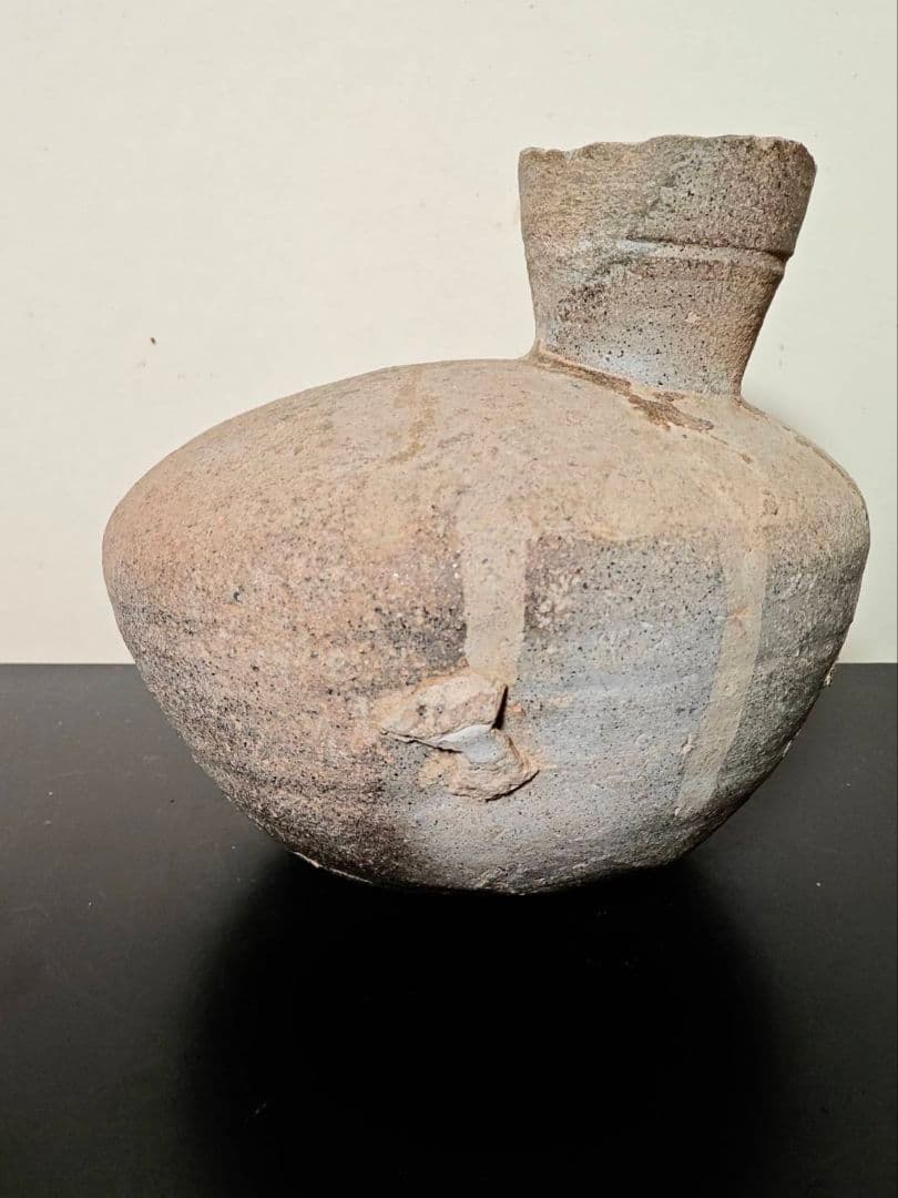 須恵器平瓶　古墳時代　考古発掘品　花呼ぶ器　見立て花器