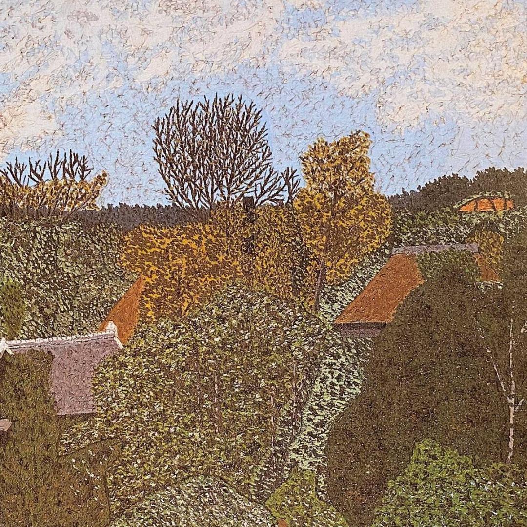 山下清、【学園付近の風景】、希少な額装用画集より、新品額装付