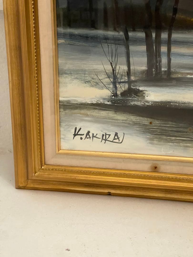 小松明（津軽残照）油彩 P20号 風景人気画家　k.Akira