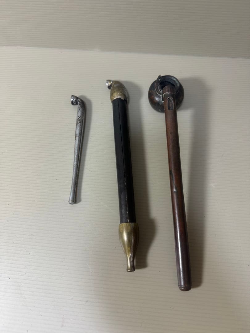 2127 骨董　矢立1客　キセル2客　時代物