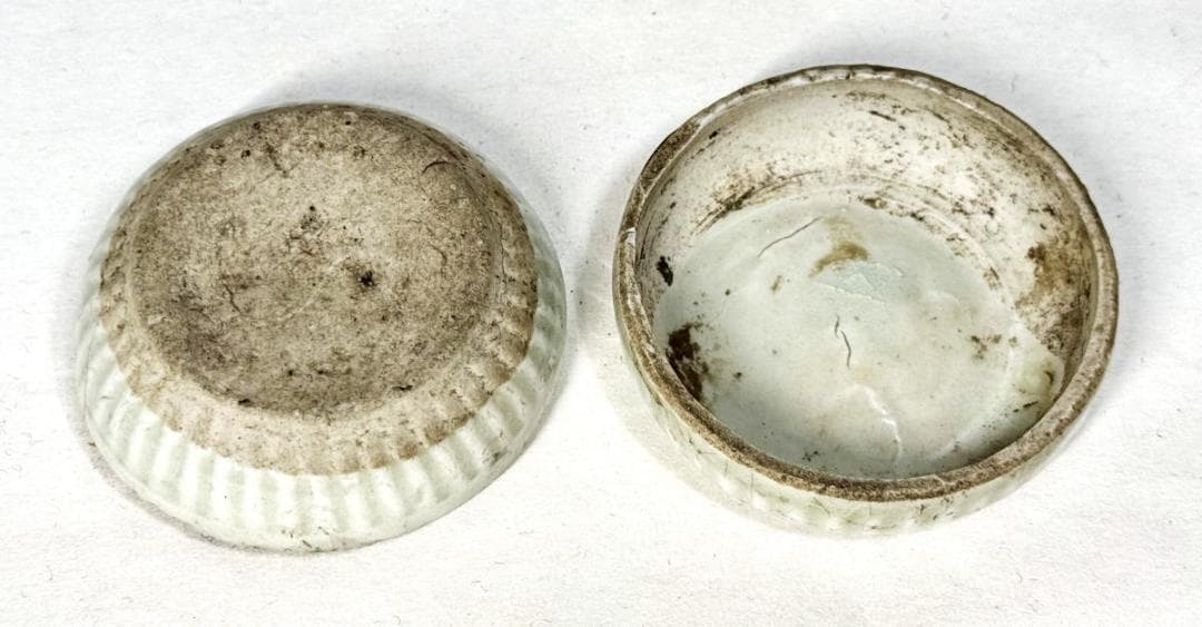 宋時代 安溪窯青白磁印花文香合 時代品 歴史唐物 伝世品焼物 ウブWWTT112