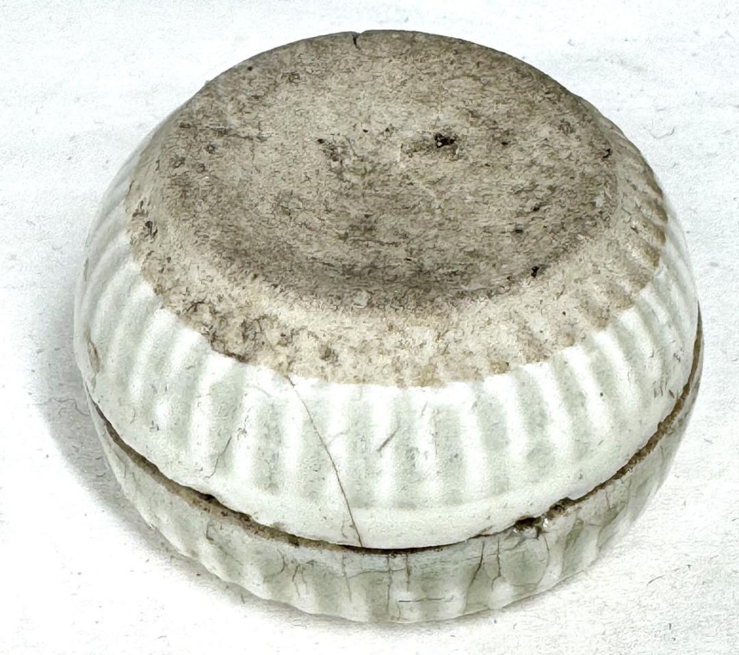 宋時代 安溪窯青白磁印花文香合 時代品 歴史唐物 伝世品焼物 ウブWWTT112