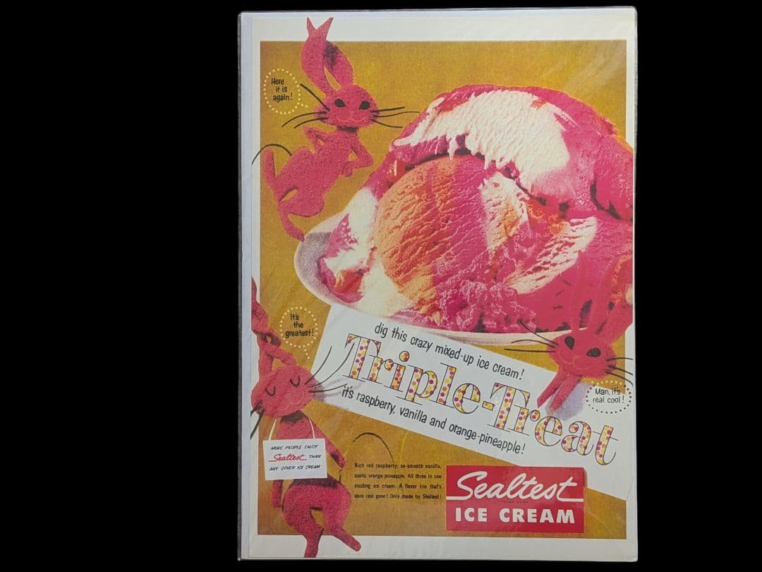 【レア】1950年代〜1970年代のアメリカのヴィンテージ広告ミニポスター4種