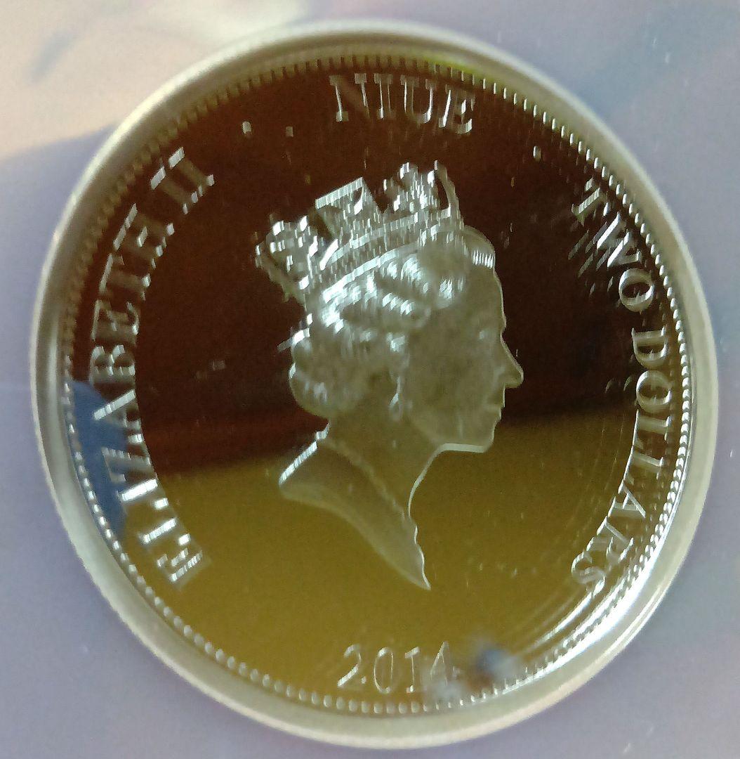 ngc 2014 ニウエ $2 パナマ運河記念日 PL69 世界500枚 銀貨