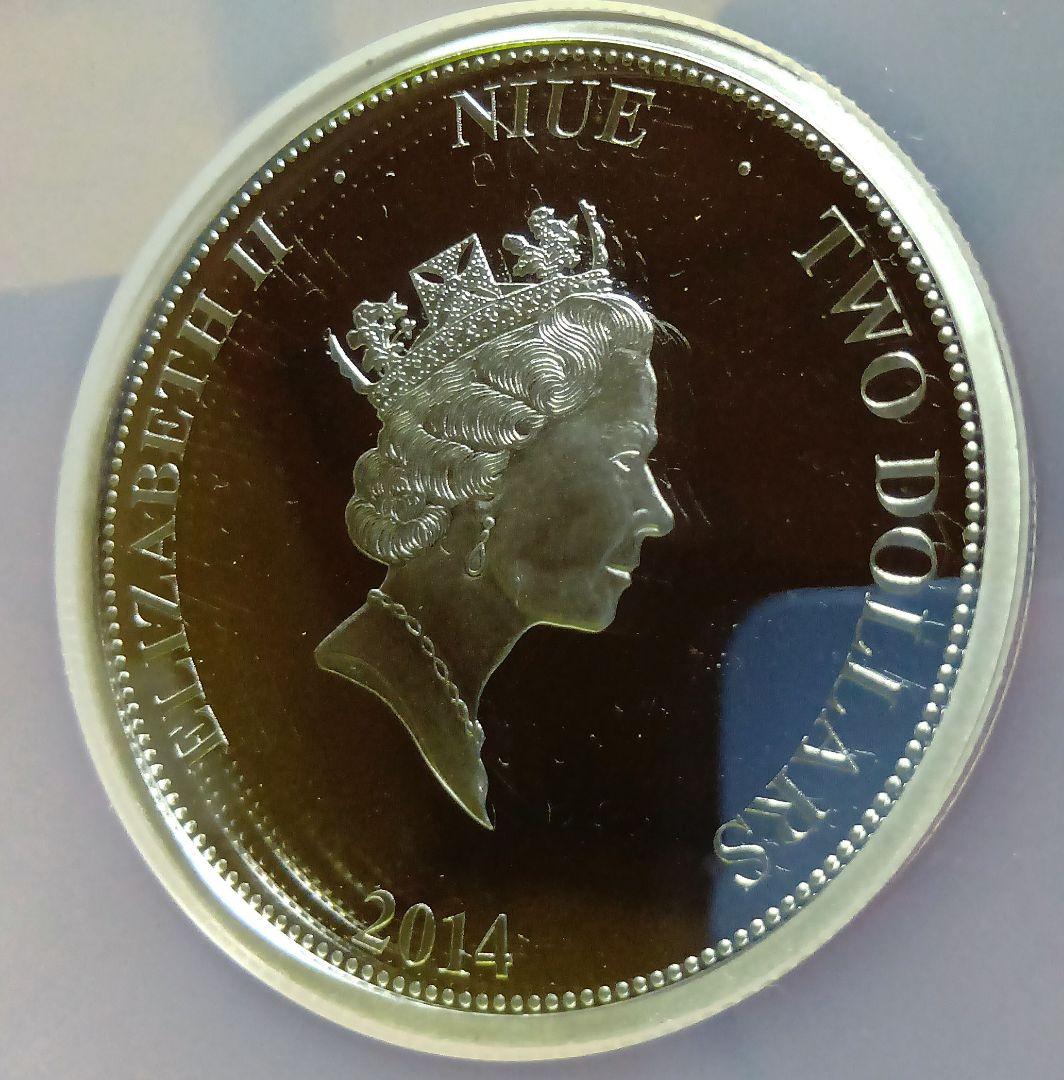 ngc 2014 ニウエ $2 パナマ運河記念日 PL69 世界500枚 銀貨