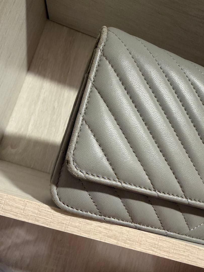 ム*ま様 CHANEL シャネル　グレー　チェーンウォレット　シェブロン　ゴール