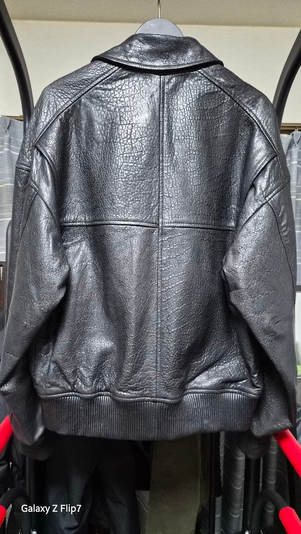 ひろ　ZARA ブラックレザー シングルライダースジャケット M