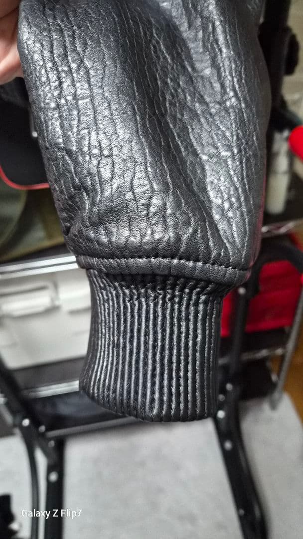 ひろ　ZARA ブラックレザー シングルライダースジャケット M