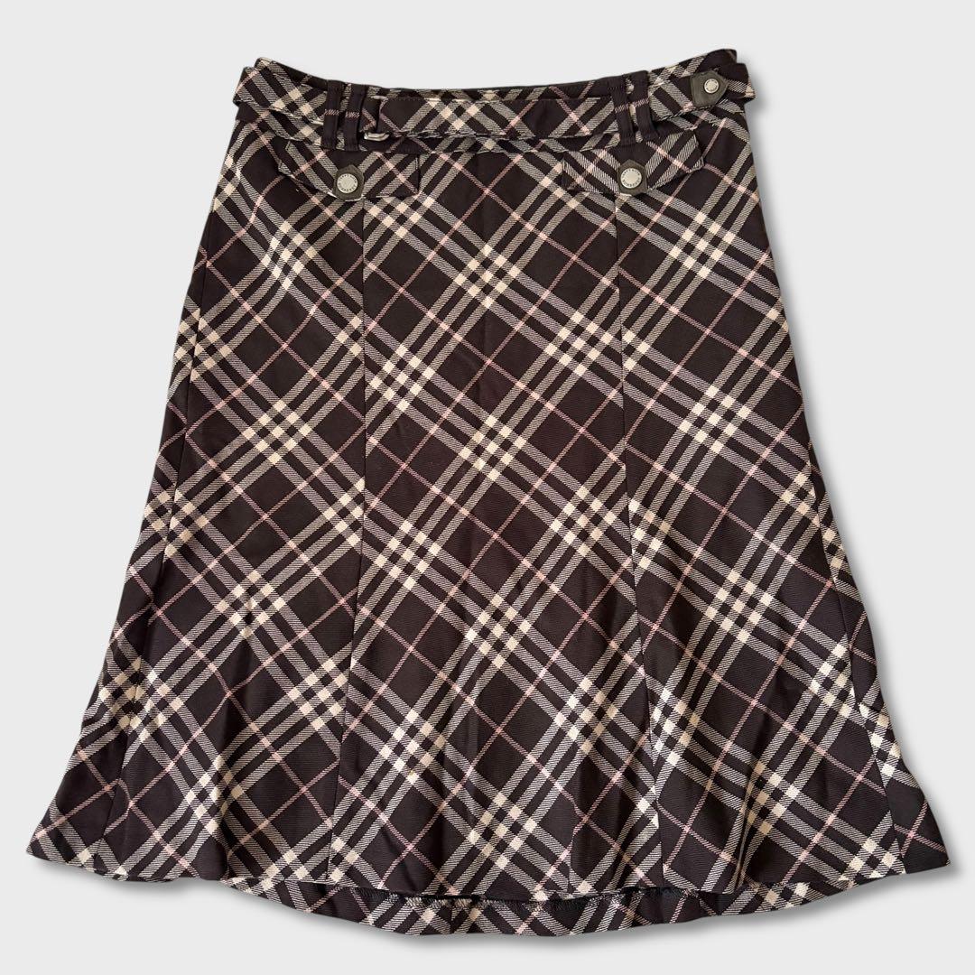 美品 BURBERRYBLUELABELノバチェック マーメイドスカートy2k