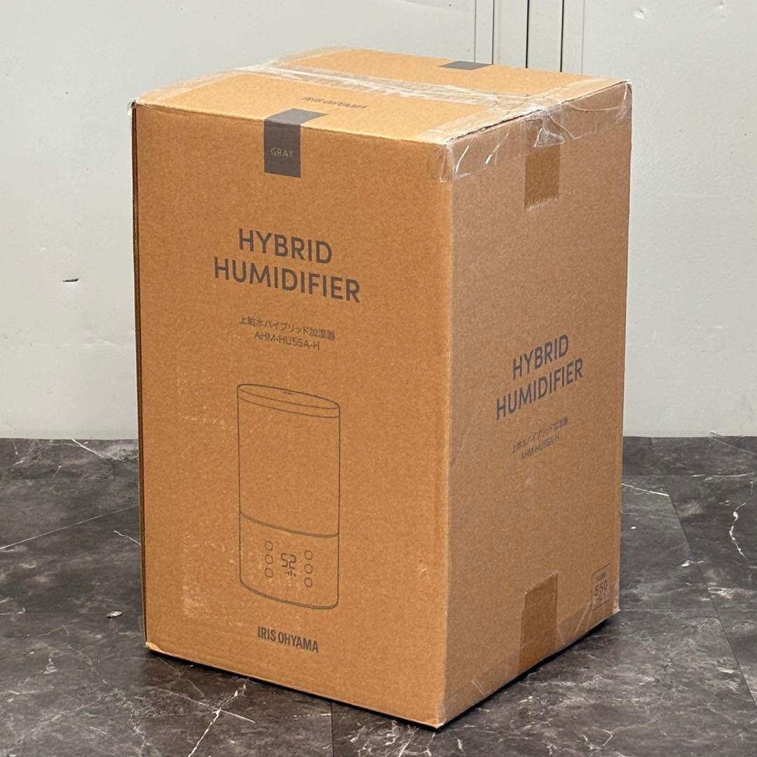 ◇美品！2023アイリスオーヤマ上給水ハイブリッド加湿器 AHM-HU55A-H