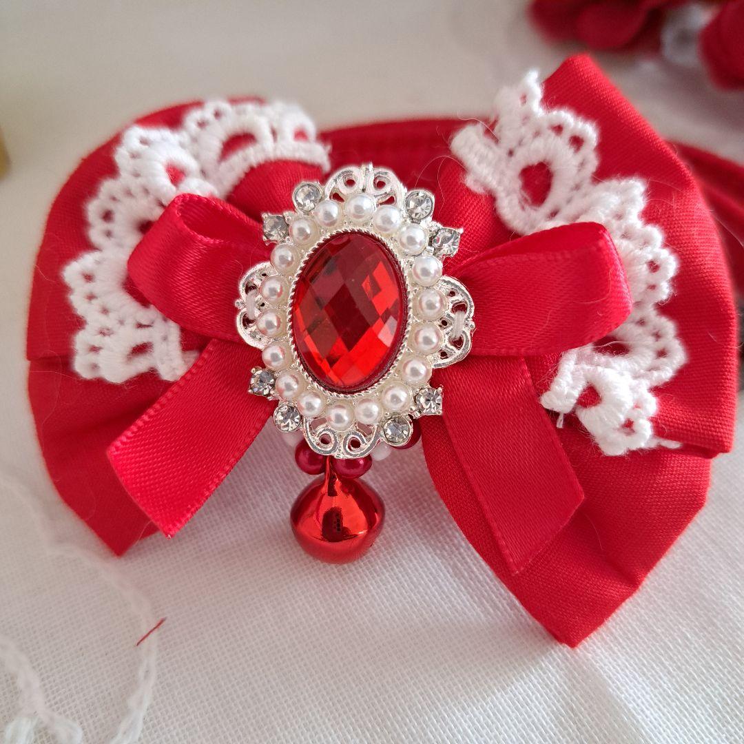 クリスマスシリーズ(赤無地)わんちゃん猫ちゃん用首輪