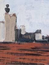 【真作】絵画　田所幸一　油彩0号　パリの屋根　1977年作 モダン構成　X166