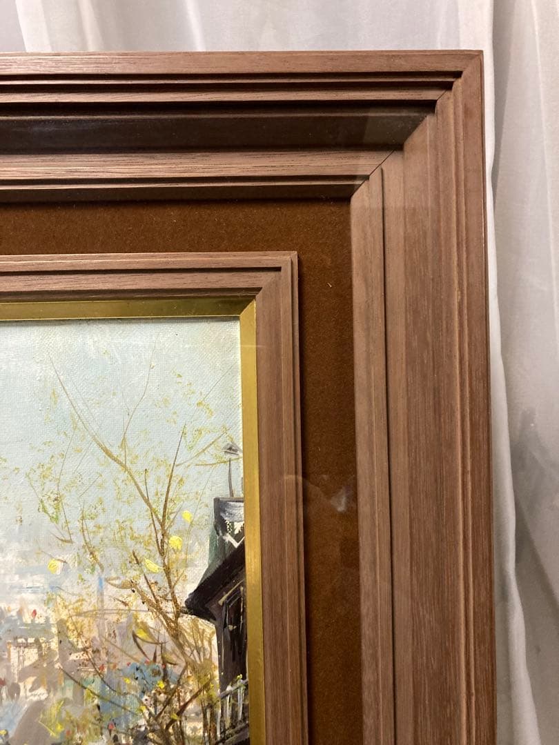 油彩 油絵 パリ風景画【Lucien Delarue】 印象派 サイン F6号