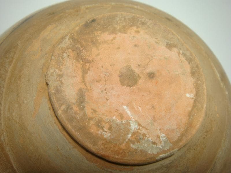 鉢■古い中国の花紋黄釉薬碗 菓子鉢 土物 丸鉢 古玩 唐物 中国 時代物 骨董■