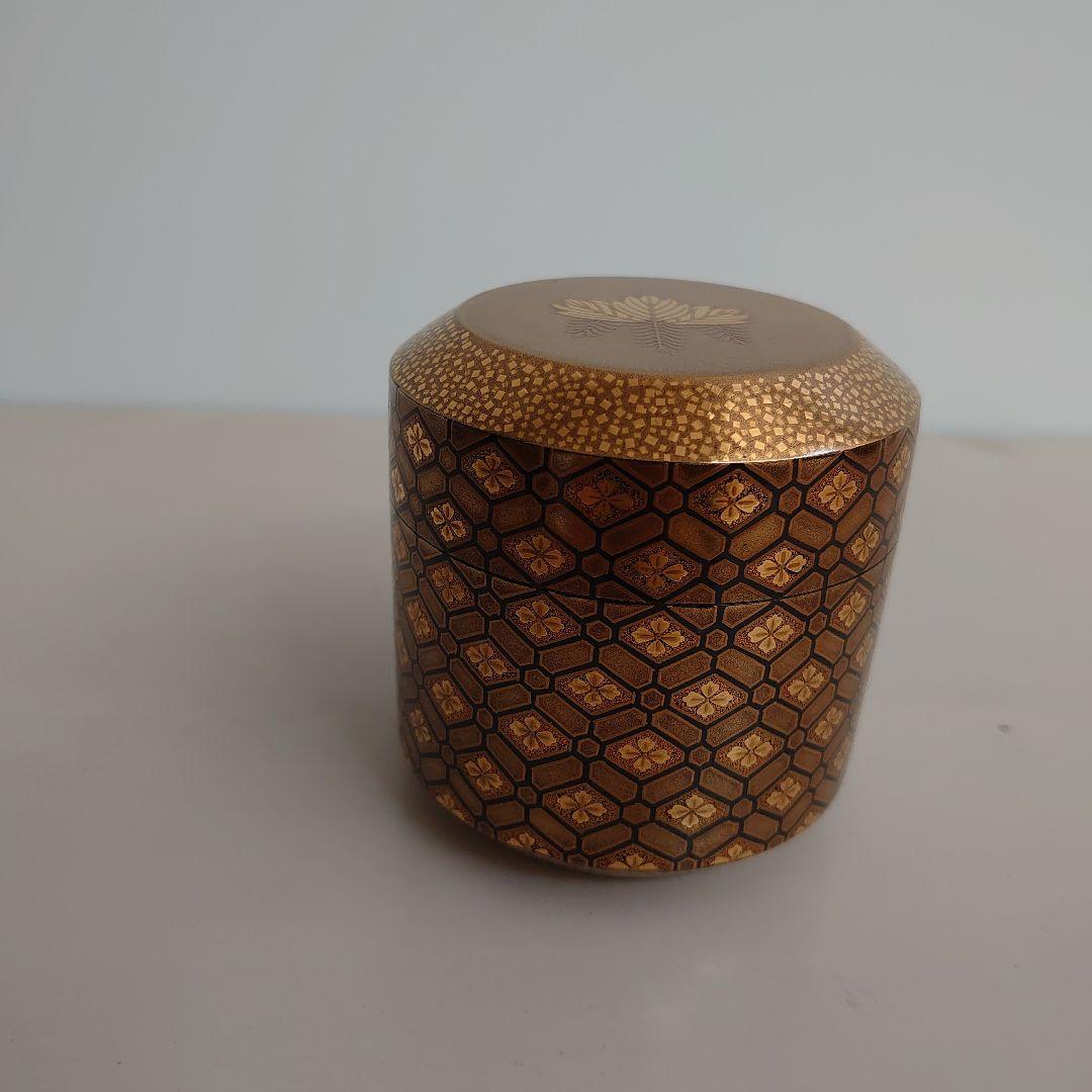 茶平一斎 雪吹 蜀江錦 本蒔絵 内梨地 輪島塗　共箱　共布