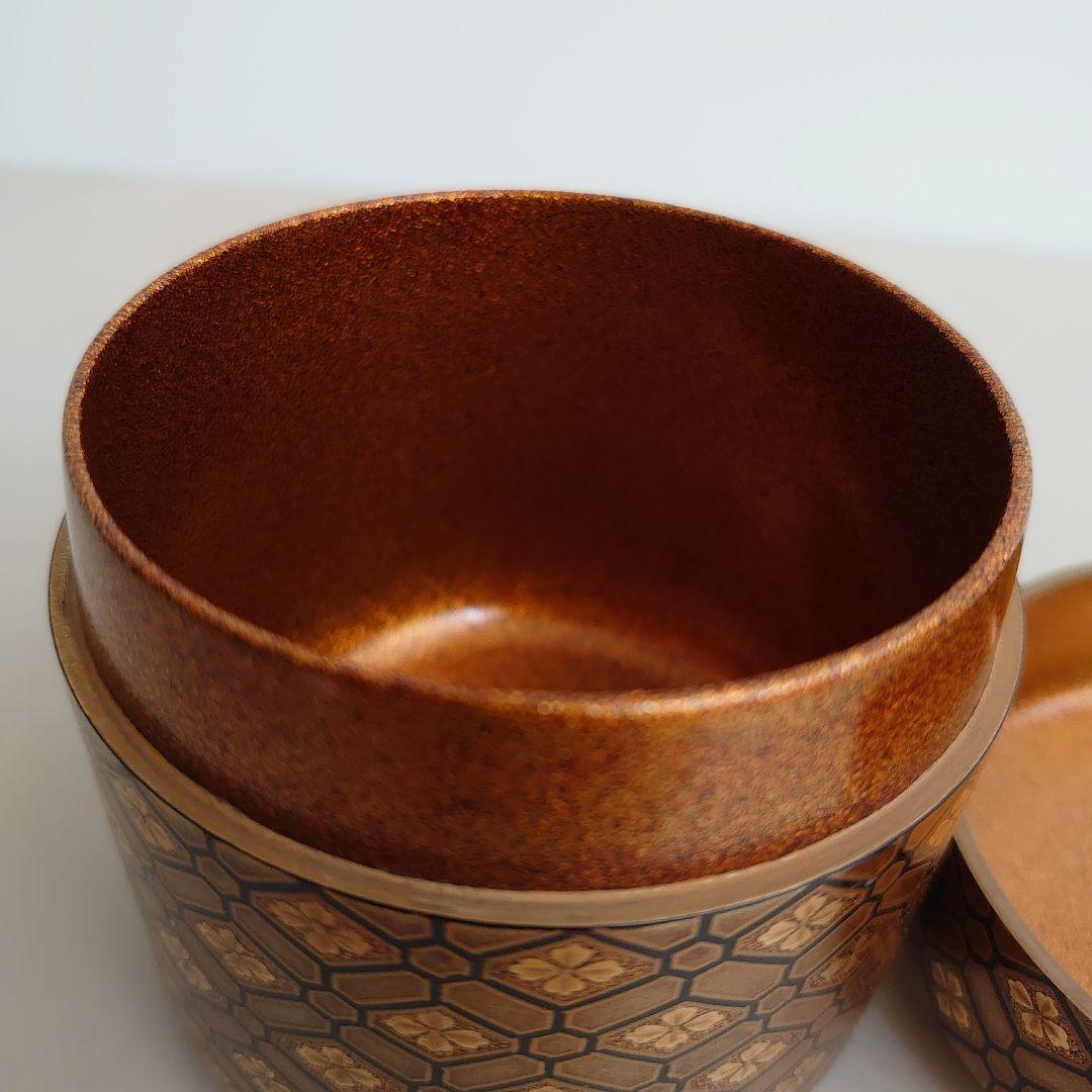 茶平一斎 雪吹 蜀江錦 本蒔絵 内梨地 輪島塗　共箱　共布