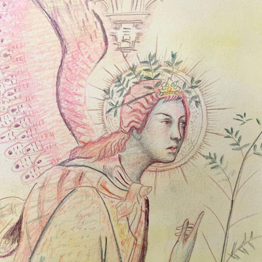 鉛筆画　シモーネ・マルティーニのエンジェルの模写