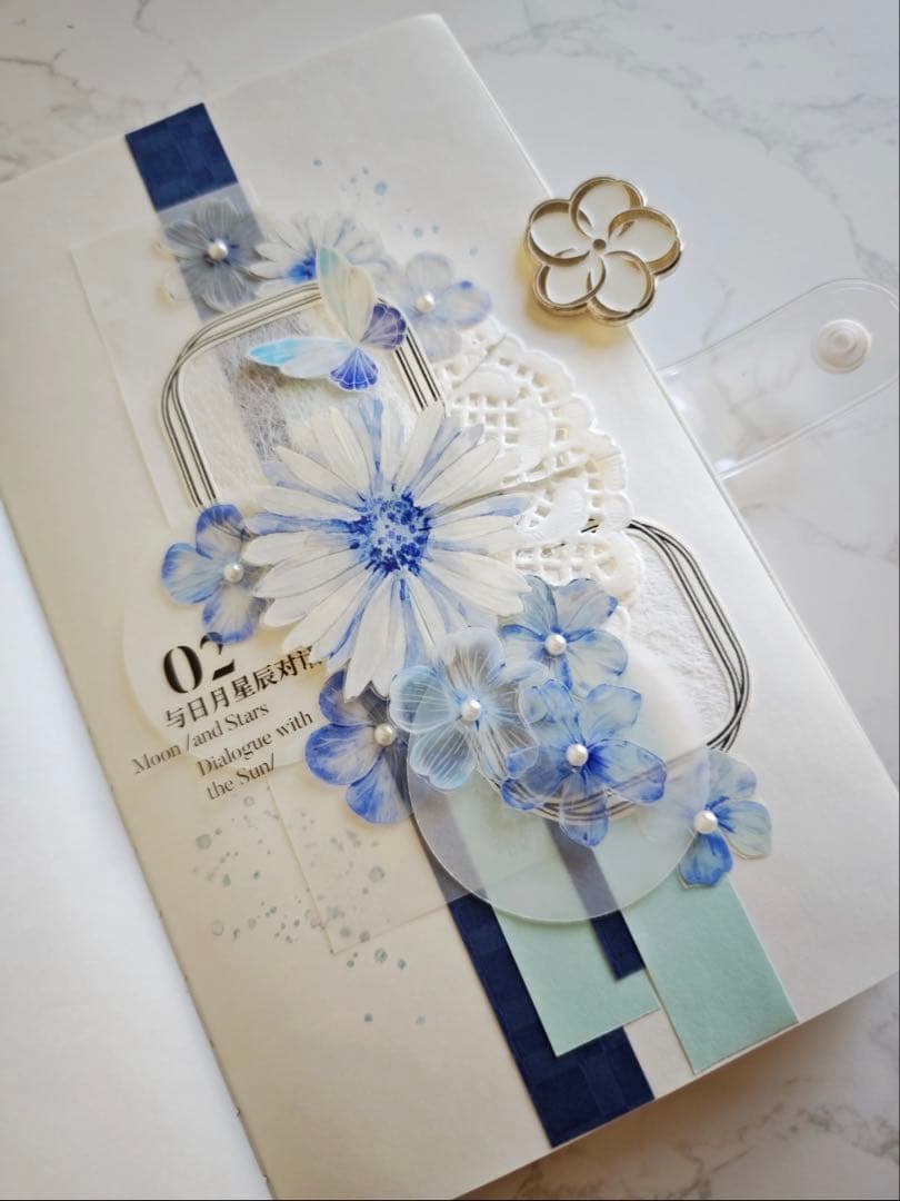 TimeGrid《蓝雾花屿》海外マスキングテープ　マステ 【2451】