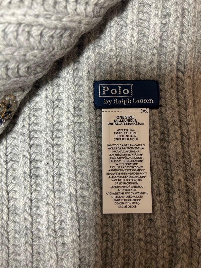 ポロベア　Polo by Ralph Lauren グレー マフラー