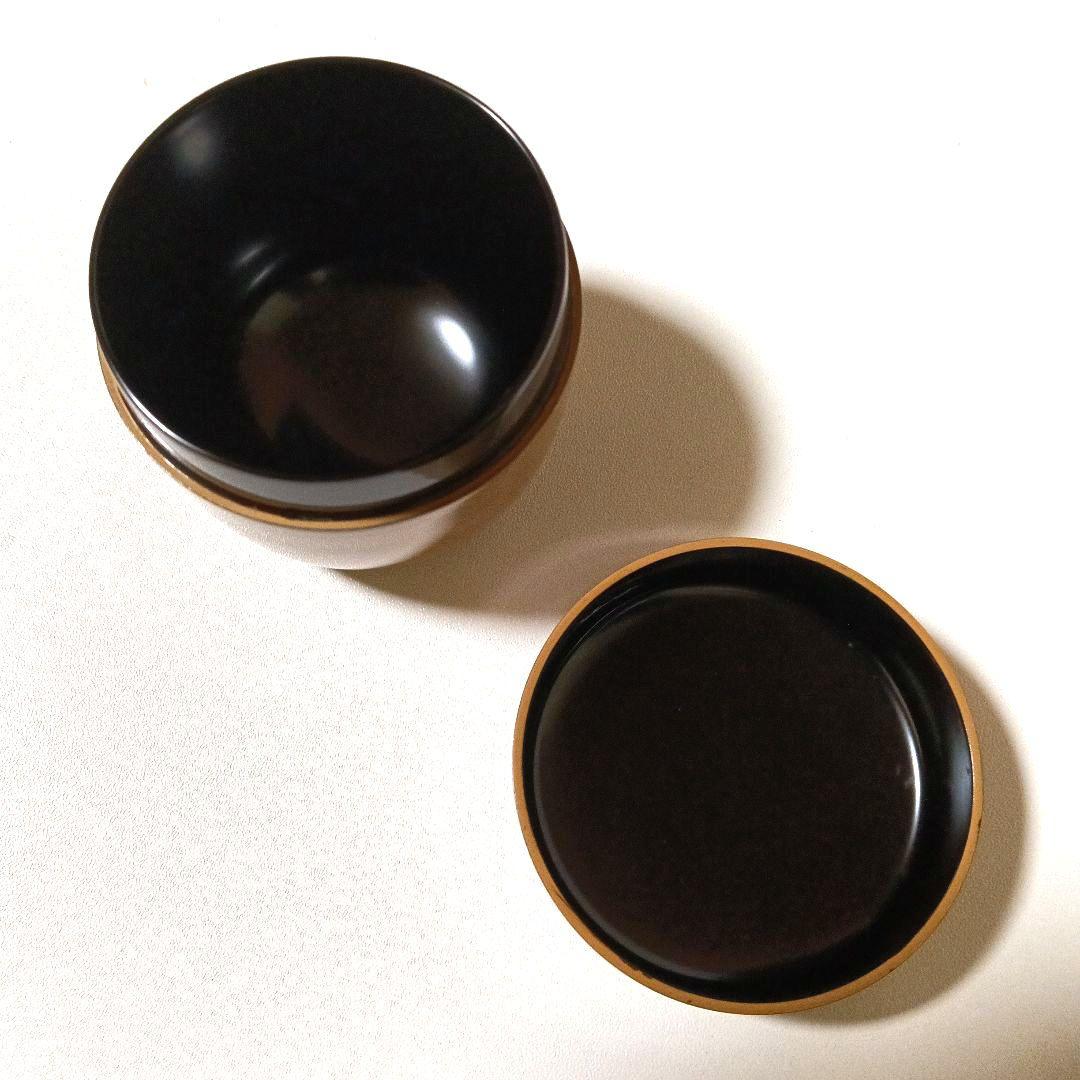 美品 山中塗 山下泰園 白中棗 若鮎 漆芸 共箱 茶道具 漆器