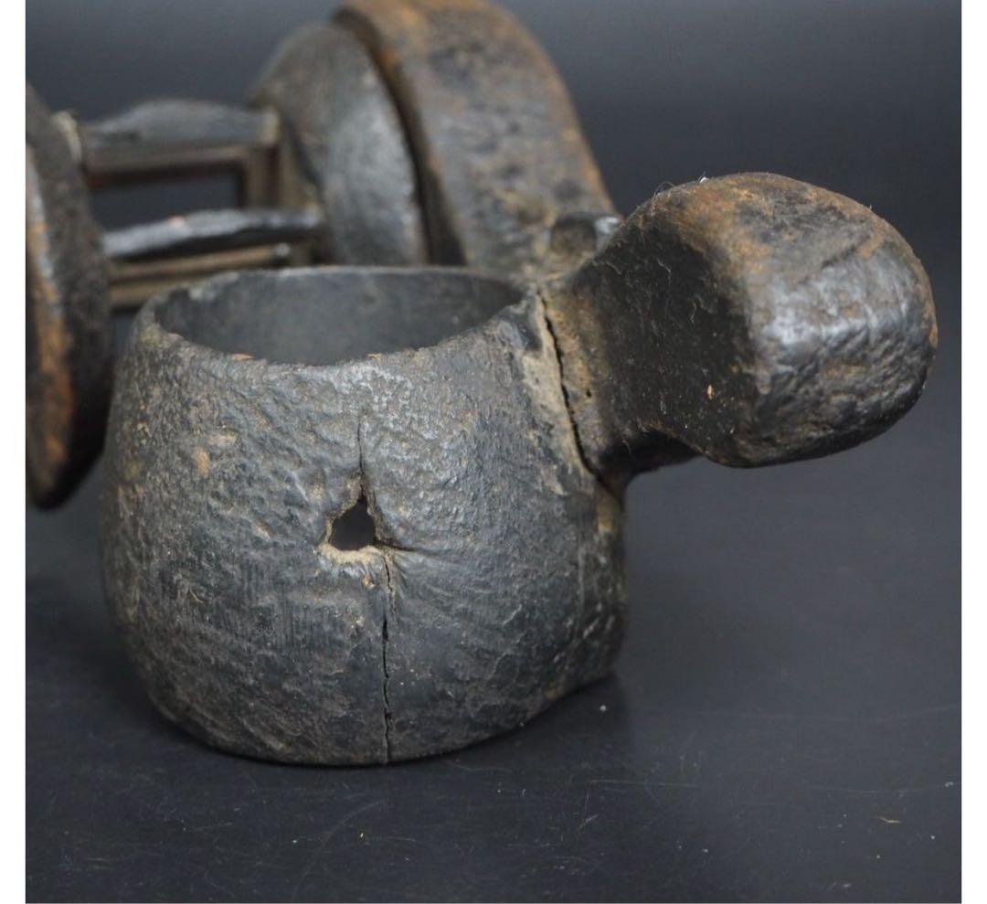 送料無料　非常に古い李朝狐（キツネ）形墨壺　朝鮮古美術