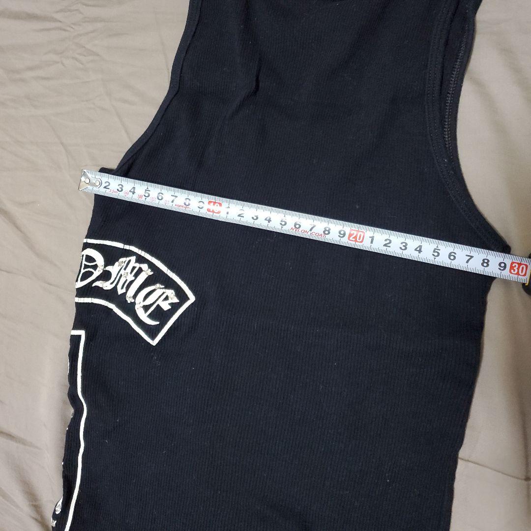 bibiCHROME HEARTSブラッククロス　ビジュー付 タンクトップ