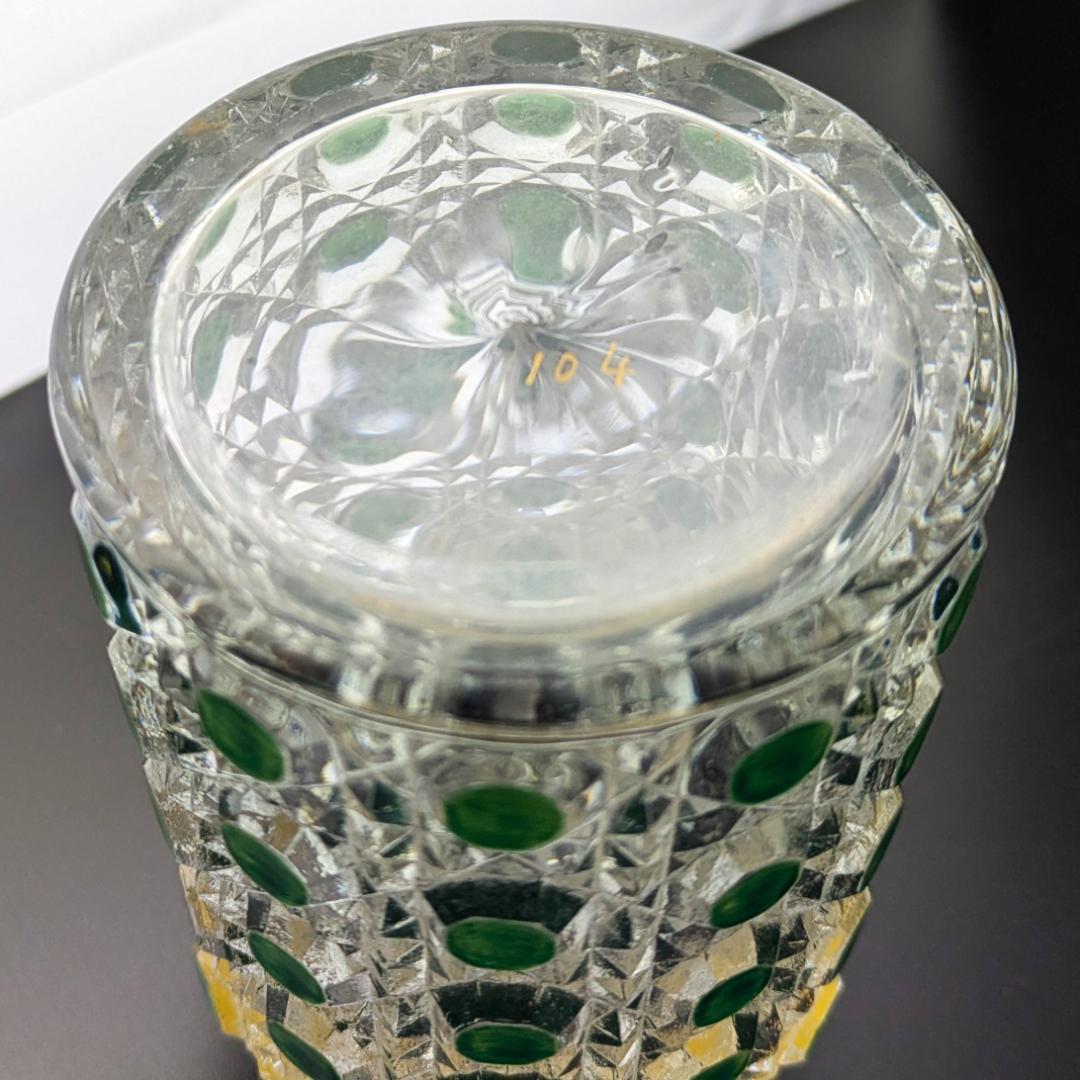 オールドバカラ ディアマン 18㎝ 大型香水瓶 グリーン＆金彩 BACCARAT