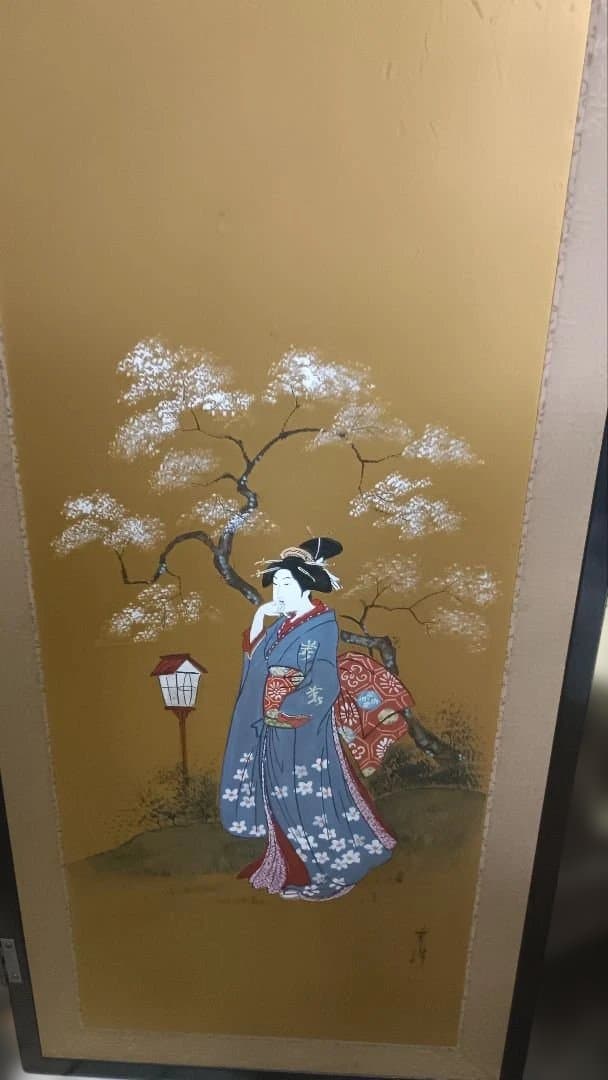 4008）寿峰　美人画　屏風　春夏秋冬？