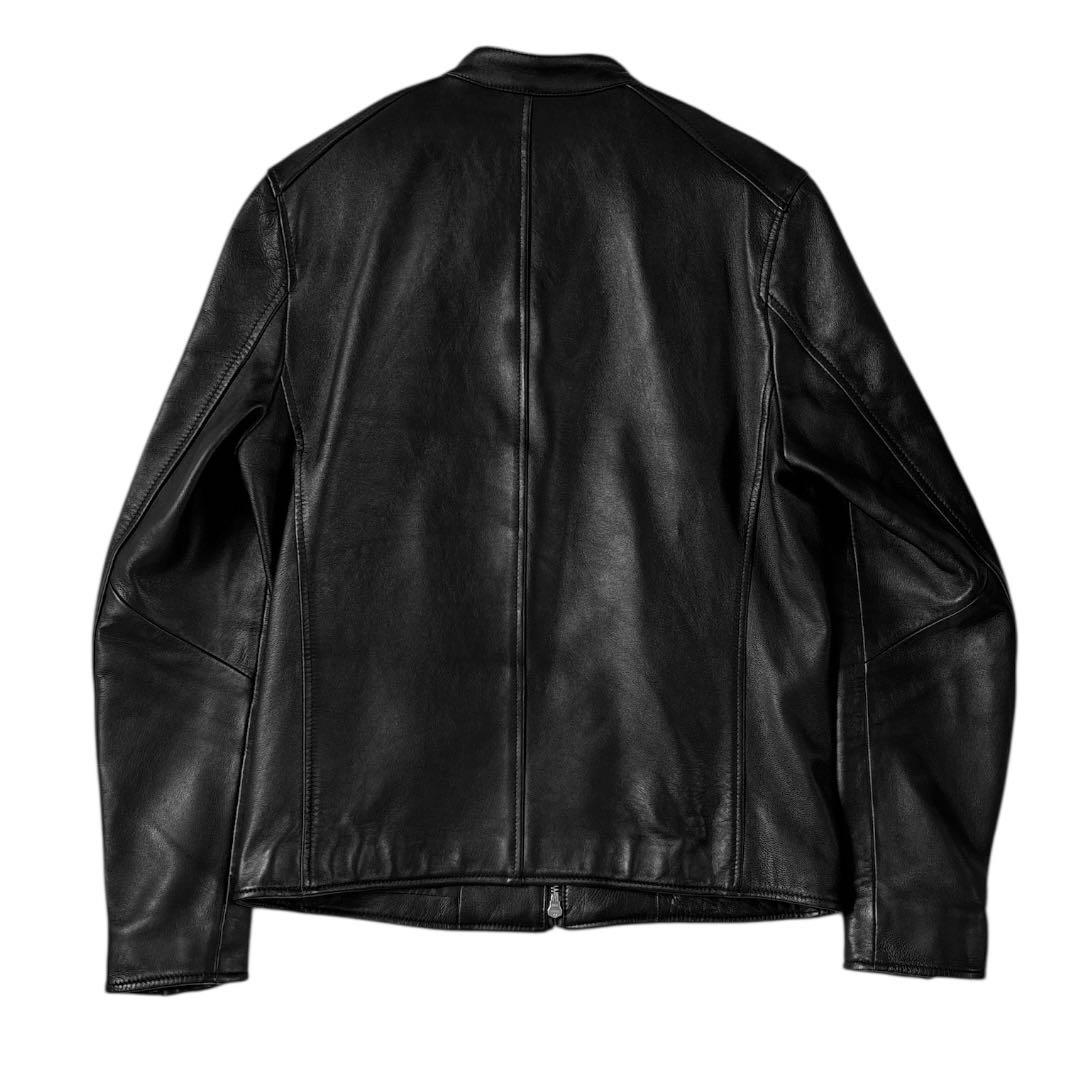 [美品] ナノユニバース　ラムレザー　羊革 L 黒　シングル ライダース