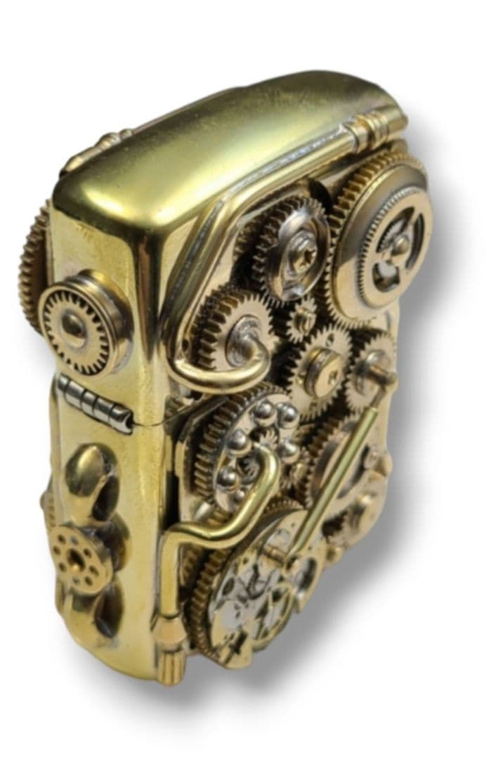 希少 ZIPPO ジッポ ギアモチーフ ハンドメイド 珍品 ジッポ 箱付き